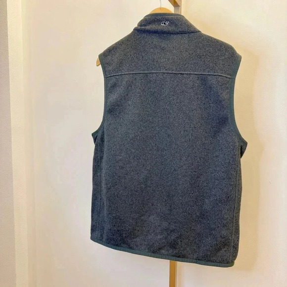 Vineyard Vines Men's Fleece Vest Gray M Full-Zip TX Southlake Carroll Dragons - Picture 6 of 12